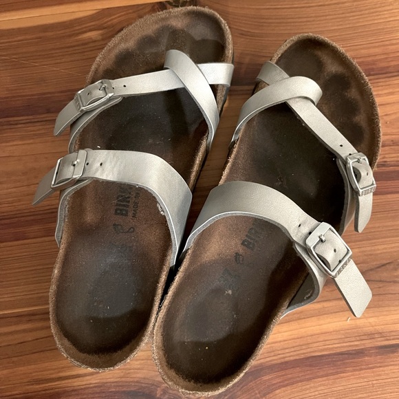 Mayari Silver Birkenstock Sandals - Picture 1 of 3